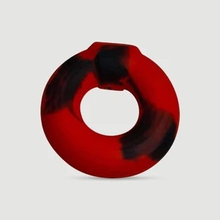 Anillo para el pene de silicona flexible Fat Liquid 51 mm - Negro/Rojo