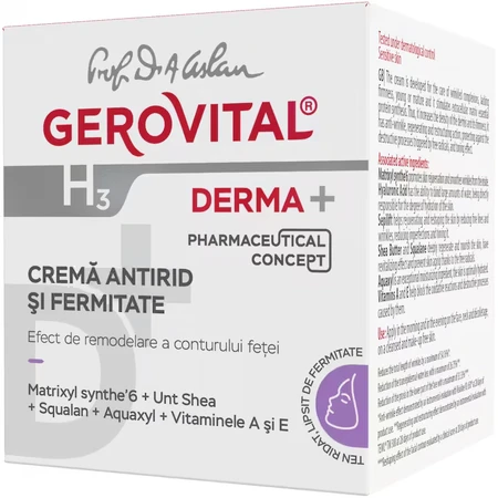 Gerovital H3 Derma+ Crema antiarrugas y reafirmante, 50 ml
