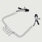 Nippelklammern mit Kette & SLUT Tag - Silber