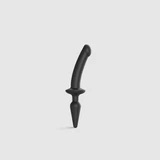 Switch Plug In Small Semi Realistic Dildo mit Butt Plug - Schwarz