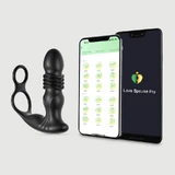 Power Thruster Wave App Controlled Prostate Silikon Prostata Thrusting Vibrator mit Cock Ring - Schwarz