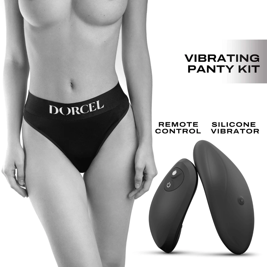 Vibrateur télécommandé Discreet Panty Large Heating - Noir