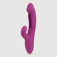 Vibratore Rabbit curvo in silicone con scossa G - Rosa