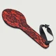 Pagaie en dentelle de la série Lace Obsession avec imprimé animalier et ruban de satin - rouge