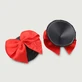 Satin Bow Nipple Pasties With Lace Base - Red