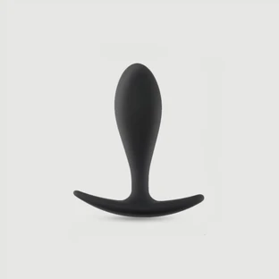 Anal Beginner's Droplet Large Silicone Butt Plug - Black