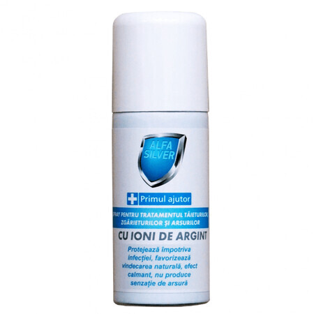 Spray pentru tratamentul taieturilor, zgarieturilor si arsurilor, 125 ml, Alfa Silver