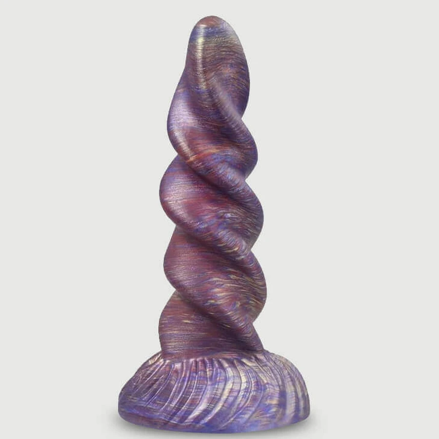 Spirale Einhorn Silikon Dildo 17 x 5 cm - Multicolour
