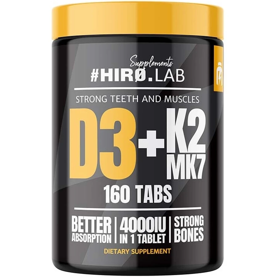 HIRO.LAB Vitamin D3 4000IU + K2 MK7 160 Tabletten