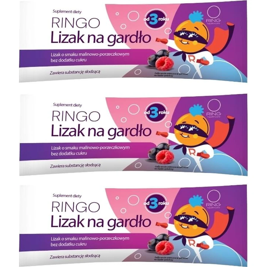 Sucette Ringo Throat au goût de framboise et de groseille sans ...