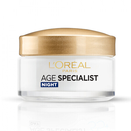 Crema antirid de noapte cu efect restaurator Age Specialist 55+, 50 ml, Loreal