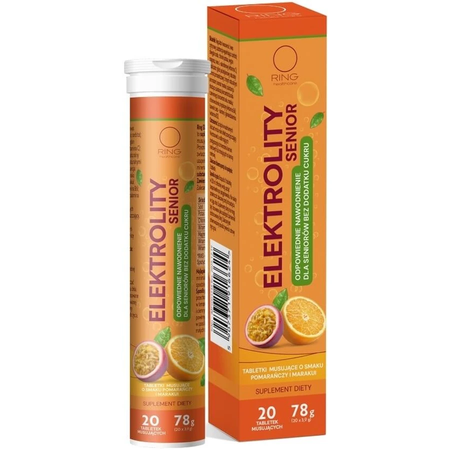 Ring Electrolytes Senior portocaliu-maracuja 20 comprimate ...