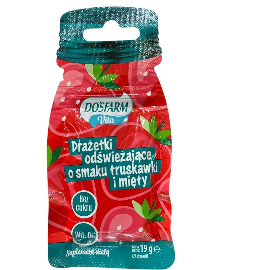 Dosfarm Vita Dragee răcoritoare cu aromă de căpșuni și ...