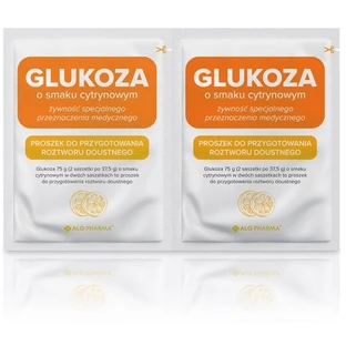 Glucose met citroensmaak 2 zakjes van 37,5 g elk