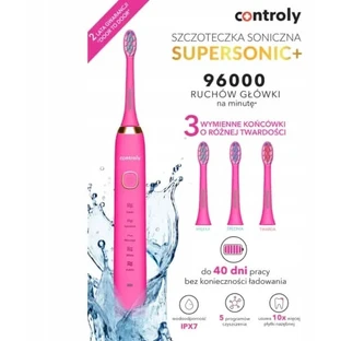 Controly Supersonic Plus sonische tandenborstel roze 1 stuk.
