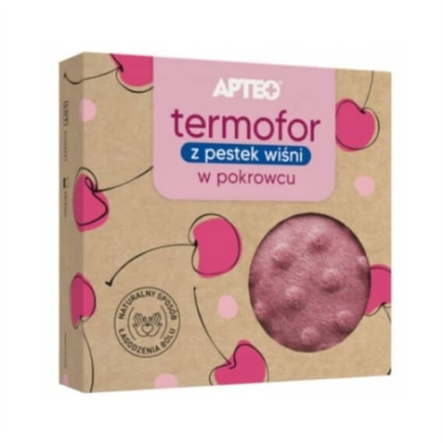 APTEO Termóforo de semillas de cereza en una funda rosa
