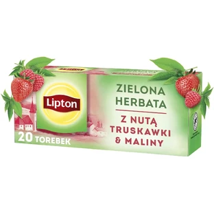 Lipton green tea with a hint of strawberry and raspberry 20 bags