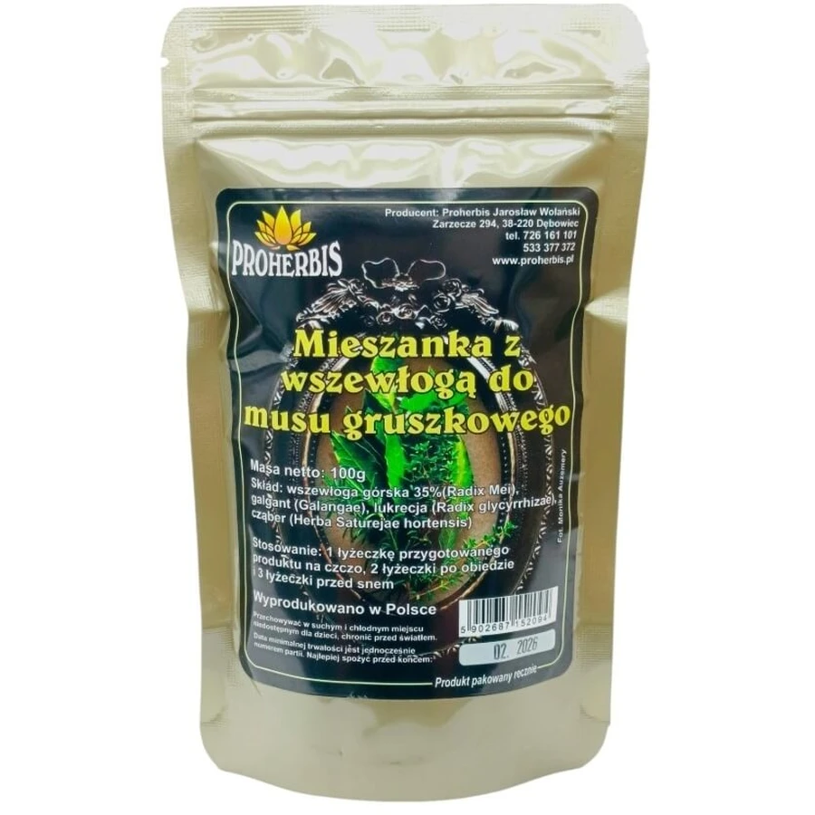 PROHERBIS Mieszanka z wszewłogą do musu gruszkowego 100 g: ceny i cechy