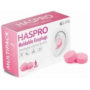 Haspro Geformte Ohrstöpsel 6 Paar Rosa