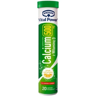 Kruger Vital Power Calcium 500 mg + vitamine D 20 tabletten ...