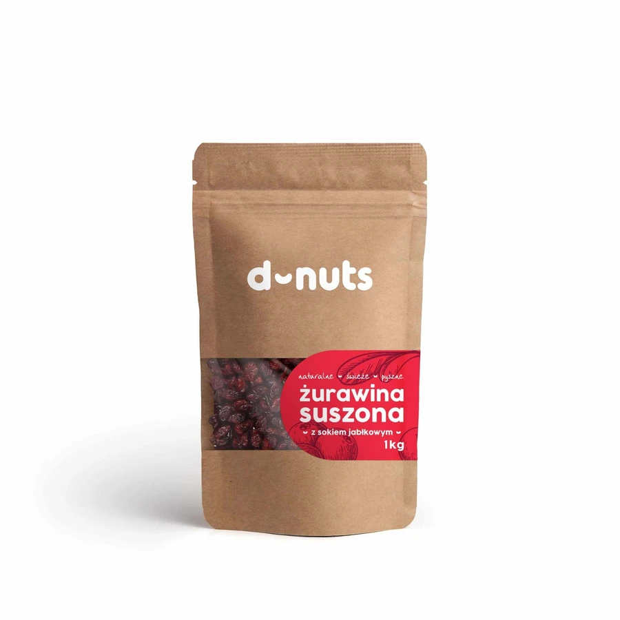 D-nuts Żurawina suszona bez cukru z sokiem jabłkowym 1 kg: ceny i cechy