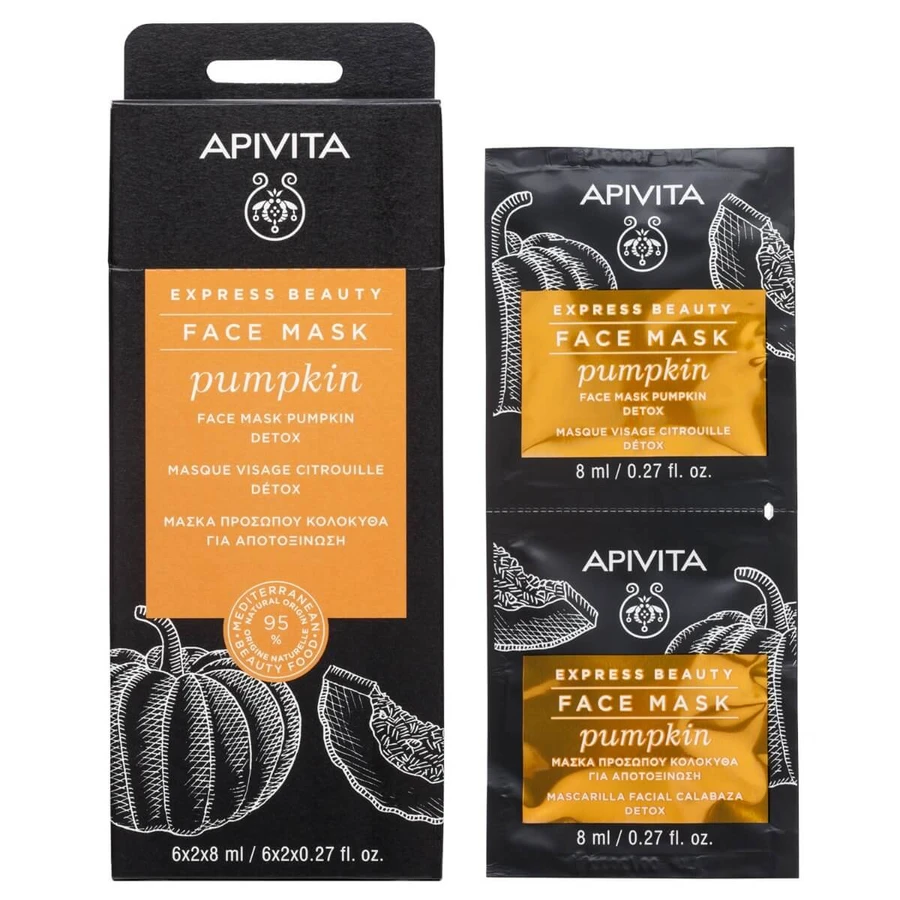 Apivita | Express Beauty | Gezichtsmasker met pompoen voor ontgifting | 2x8ml
