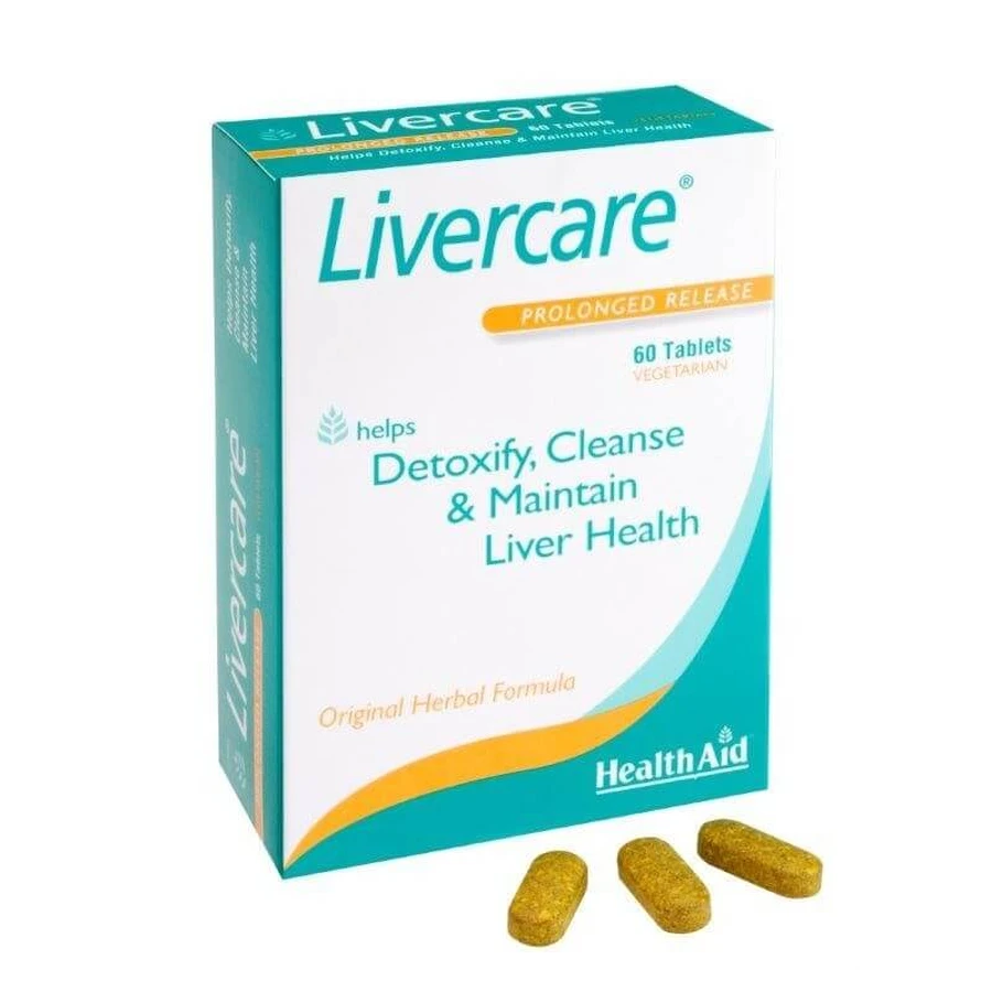Health Aid | Îngrijirea ficatului | Supliment alimentar pentru detoxifierea naturală și îngrijirea ficatului | Health Aid | Îngrijirea ficatului Curățarea ficatului | 60 Tablete