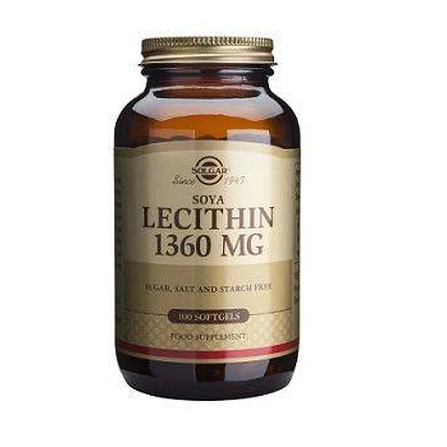 Solgar | Lecitina 1360mg | Integratore alimentare con lecitina di soia | 100 capsule morbide
