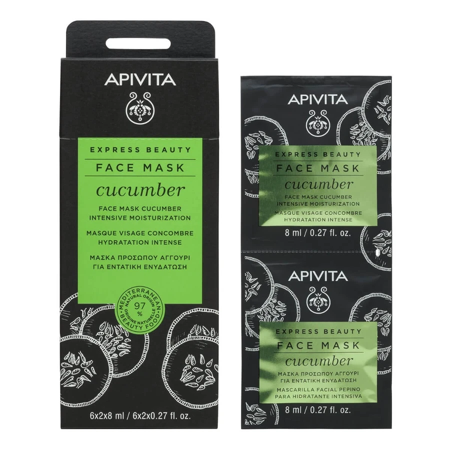 Apivita | Express Beauty | Face Mask with Cucumber for Intensive Hydration | 2x8ml