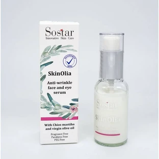 Sostar | Shine Anti-Wrinkle Face & Face Serum &amp; Eye Cream with Chios Mastic &amp; Organic Olive Oil | 30ml