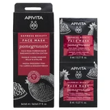 Apivita | Express Beauty | Gezichtsmasker met Granaatappel voor Glans & glans Revitalisatie | 2x8ml