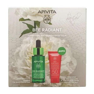 Apivita Promo Bee Radiant Radiance Activerend Serum 30ml &amp; Promo Bee Sun Safe Anti-Rimpel & Anti-Pijn Gezichtscrème SPF50 15ml