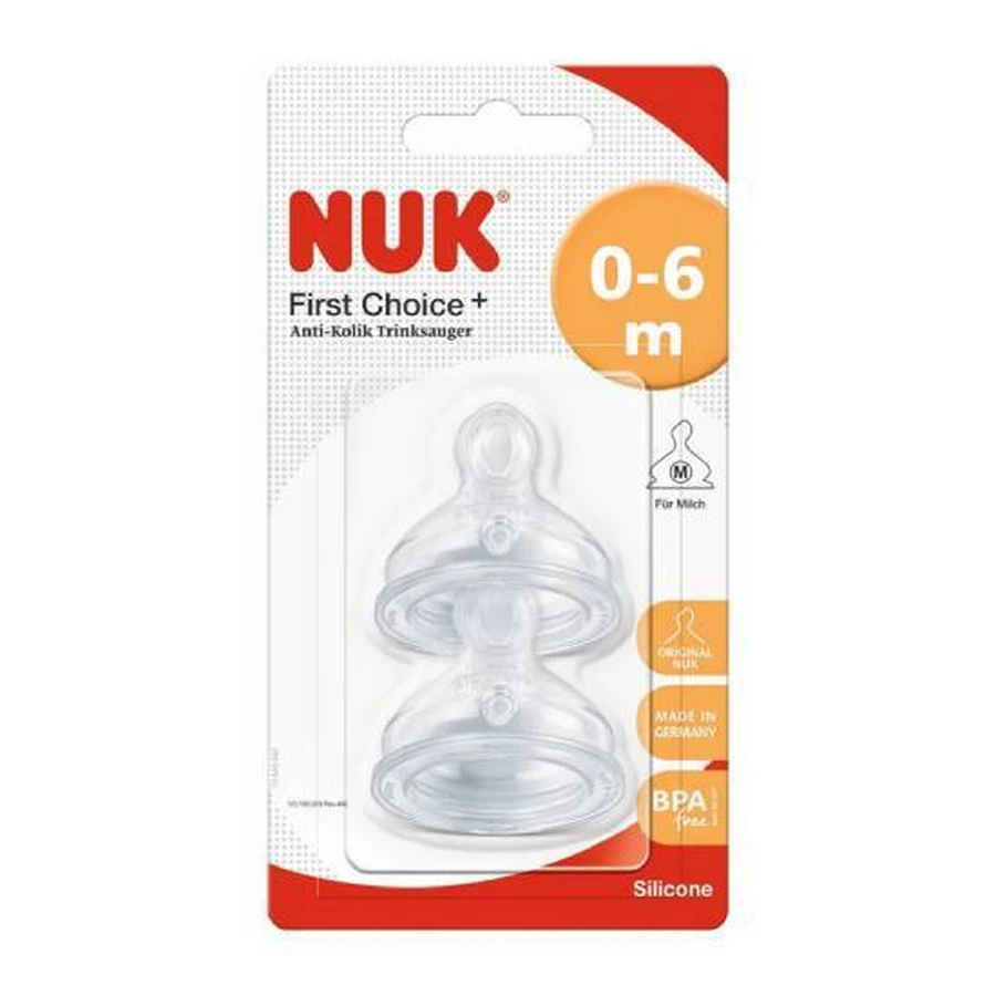 Tétines en silicone NUK First Choice+ No Colic Medium 0-6m 2 pcs.