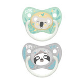 Suzeta orthodontica din silicon Animale exotice, 6-18 luni, 2 bucati, Grey, Canpol Babies