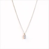 FARMA BIJOUX Collar de Plata Hipoalergénica con Cristal Transparente 38/42CM (BE1SP01)