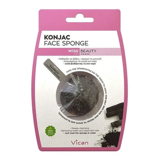 VICAN Wise Beauty Esponja facial Konjac con polvo de carbón de bambú