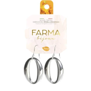 FARMA BIJOUX Pendientes Hipoalergénicos Plata Oval 45mm