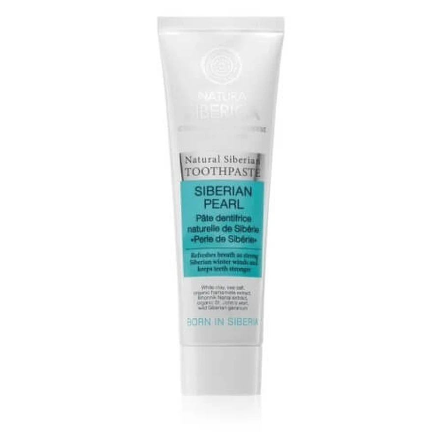 NATURA SIBERICA Natural Siberian Toothpaste "Siberian pearl" Natural Siberian Toothpaste for Fighting Plaque, Strengthening Teeth and Gums and Cool Breath 100gr