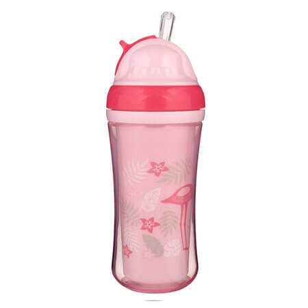 Cana sport cu pai Flamingo, 260 ml, Pink, Canpol Babies