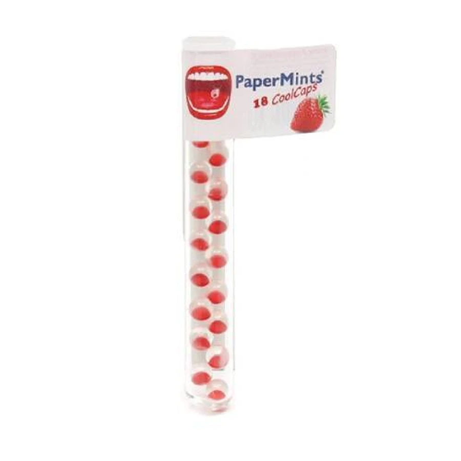 PAPERMINTS Cool Caps cu aromă de căpșuni pentru respirație proaspătă 18 capsule