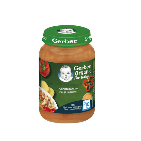 Piure bio din cartofi dulci, pui si legume, 190 gr, Gerber