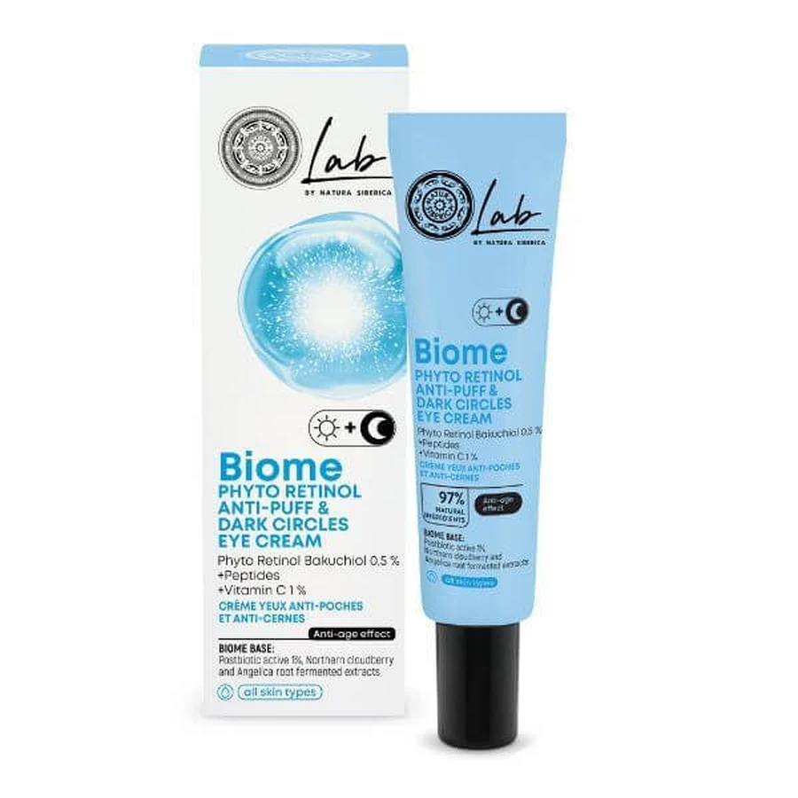 NATURA SIBERICA Lab Biome Phyto Retinol Eye Cream contre les poches et les cernes 30ml