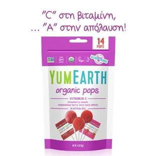 YUMEARTH Organiczne lizaki z witaminą C Organiczne lizaki owocowe wzbogacone witaminą C 14 szt.