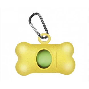 Bamboo toilet bag dispenser - Yellow