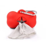 Dispensador de bolsas higiénicas, silicona Bone - Rojo