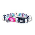 MAX & MOLLY Smart ID Cebra Mágica, collar para perro, ajustable, poliéster, blanco, hebilla tridente, S(28-45 x 1.5cm)