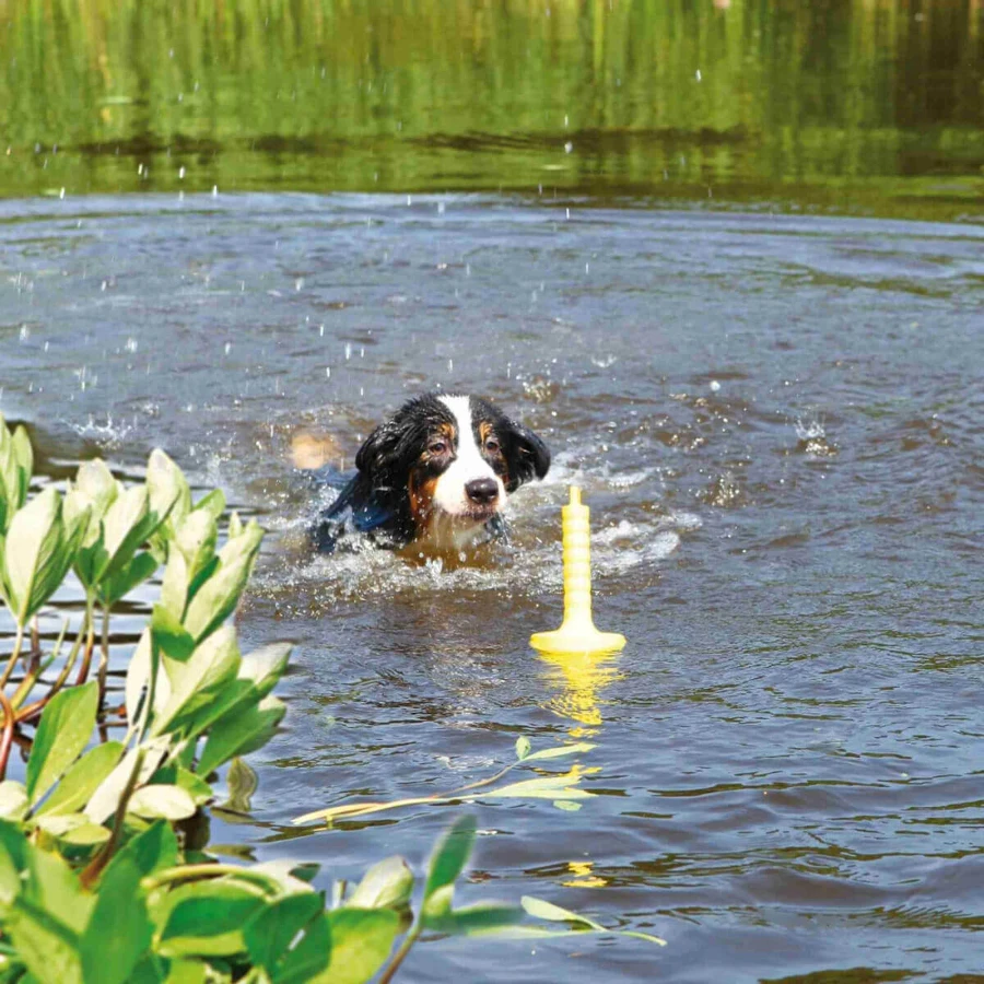 TRIXIE, MOT-Aqua, jouet flottant pour chiens, polyuréthane, 29cm, jaune
