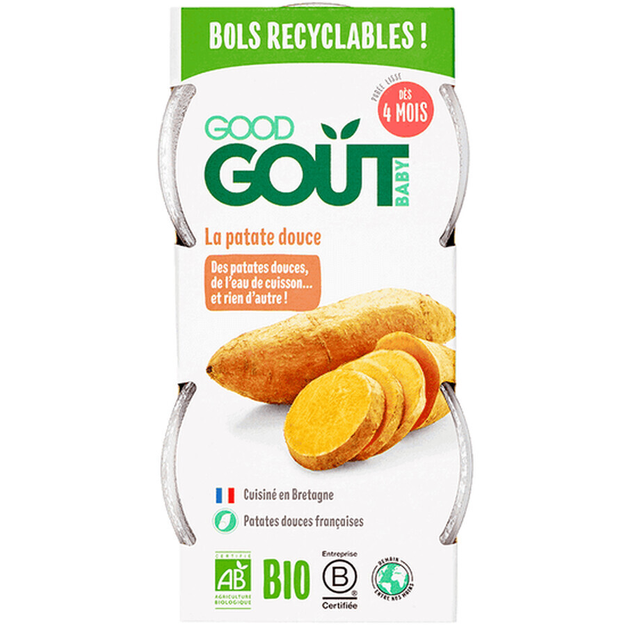 Piure bio din cartofi dulci, +4 luni, 2x120 gr, Good Gout