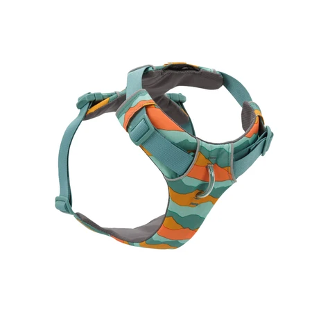 RUFFWEAR Front Rage Spring Mountains, Doppelgeschirr (Brust&Rücken) Hundetraining, verstellbar, reflektierend, grün und orange, XS(33-43cm)