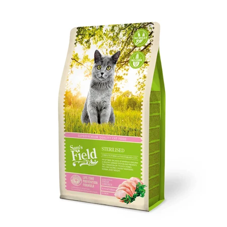 SAM'S FIELD Sterilized, Chicken, dry food for sterilized cats, 2.5kg